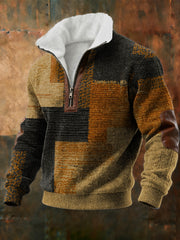 Sweat Homme Géométrique Art Doublé De Polaire