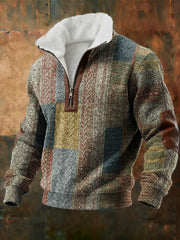 Sweat Homme Géométrique Art Doublé De Polaire