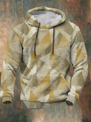 Men's Geometric Art Flannel Hoodie