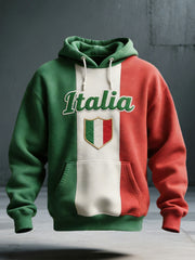 Sweat à capuche imprimé d'inspiration italienne pour hommes