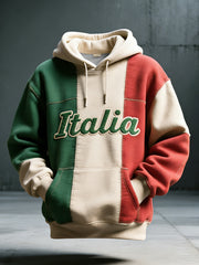 Sweat à capuche vintage à imprimé italien pour hommes