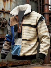 Sweat à capuche zippé bouffant pour homme Music Note Art Print
