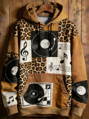 Sweat à capuche décontracté pour hommes avec poche Music Note Art Print