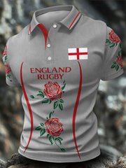 Hommes Angleterre Rugby Roses Lover Imprimé Casual Tops