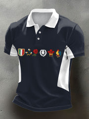 Hommes de Rugby Lover Game of Nations Imprimé Casual Tops