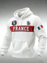 Sweat à capuche à carreaux en coton à imprimé France Football Homme