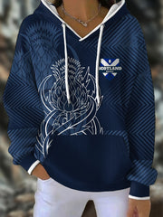 Sweat à capuche imprimé pour femme Scotland Rugby Lover