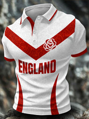 Hommes Angleterre Rugby Roses Lover Imprimé Casual Tops