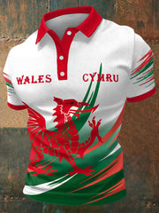 Hommes Pays de Galles Rugby Lover CYMRU Imprimé Casual Tops