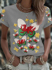 Tee-shirt Femme Wales Welsh Rugby Art Imprimé