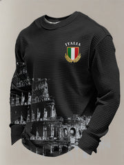 T-shirt à manches longues Italia Rugby Waffle Homme