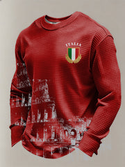 T-shirt à manches longues Italia Rugby Waffle Homme