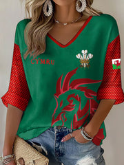 Femmes Pays de Galles Welsh Lover Imprimé Waffle Tops