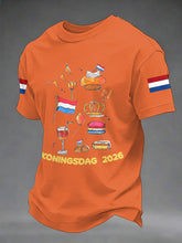 T-shirt Koningsdag Print Casual Homme