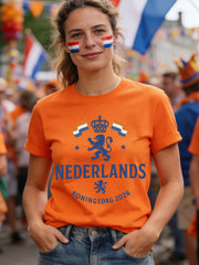 T-shirt décontracté imprimé Nederland Koningsdag Femme