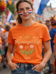 T-shirt à imprimé Koningsdag pour femmes