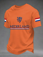 Tee-shirt décontracté Nederland Flag Print Koningsdag pour homme