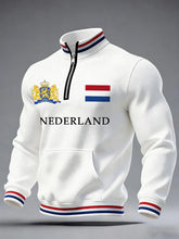 Sweat-shirt à imprimé drapeau Nederland pour hommes