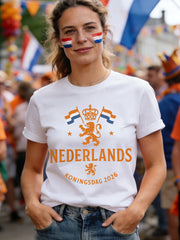 T-shirt décontracté imprimé Nederland Koningsdag Femme