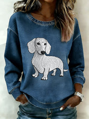 Sweat-shirt pour femme avec imprimé chien