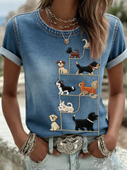 T-shirt pour femmes avec imprimé de chien