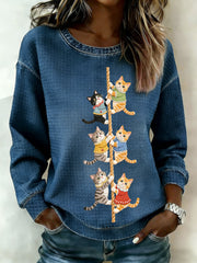 Sweat Femme Imprimé Chat