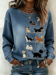 Sweat-shirt Femme Chien Imprimé
