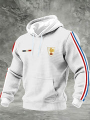 Sweat à capuche en coton à carreaux France Rugby pour homme