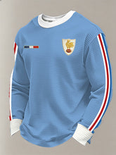 T-shirt à manches longues en gaufre pour hommes, équipe de France de rugby