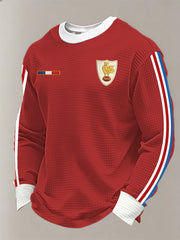 T-shirt à manches longues en gaufre pour hommes, équipe de France de rugby