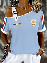 T-shirt à manches courtes asymétrique France Rugby Femme