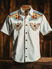 Chemise à manches courtes Western Yoke Homme