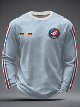 T-shirt à manches longues en gaufre imprimé rugby de France pour hommes