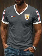 T-shirt à col en V France Rugby pour homme