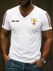 T-shirt à col en V France Rugby pour homme