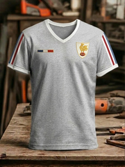 T-shirt à col en V France Rugby pour homme