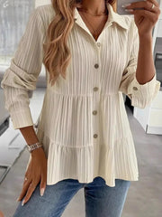 Chemise élégante décontractée pour femme, couleur unie
