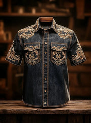 Chemise à manches courtes Western Yoke Homme