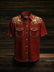 Chemise à manches courtes Western Yoke Homme