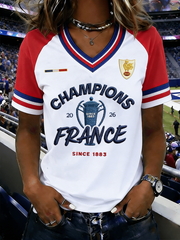 T-shirt Rugby Chanmpins France Femme