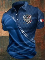 Chemise imprimée pour hommes, Jour de la Victoire européenne en France