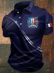 Chemise imprimée pour hommes, Jour de la Victoire européenne en France