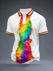 Chemise à manches courtes imprimée pour le Mois de la fierté masculine