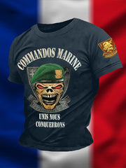 T-shirt à manches courtes Commandos Marine UNIS NOUS CONQUERRONS pour homme