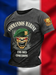 T-shirt à manches courtes Commandos Marine UNIS NOUS CONQUERRONS pour homme
