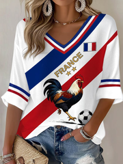 T-shirt gaufre France Football pour femmes