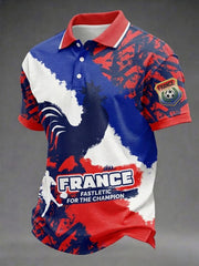 Chemise imprimée de football française pour hommes