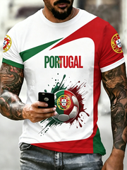 T-shirt à manches courtes de football du Portugal pour hommes