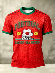 T-shirt à manches courtes de football du Portugal pour hommes