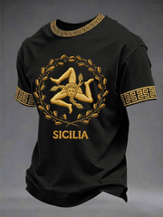 T-shirt à manches courtes Sicile Trinacrie pour hommes